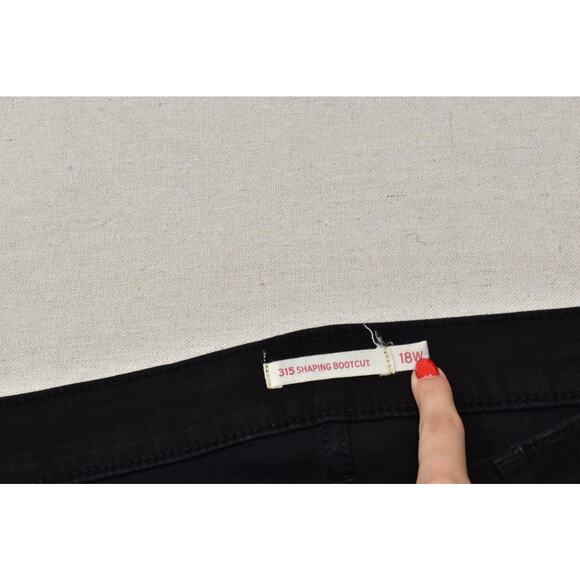 Levi's 315 Shaping Bootcut Jeans Women's Plus Size 18W Black Cotton Blend Zip - Picture 5 of 8